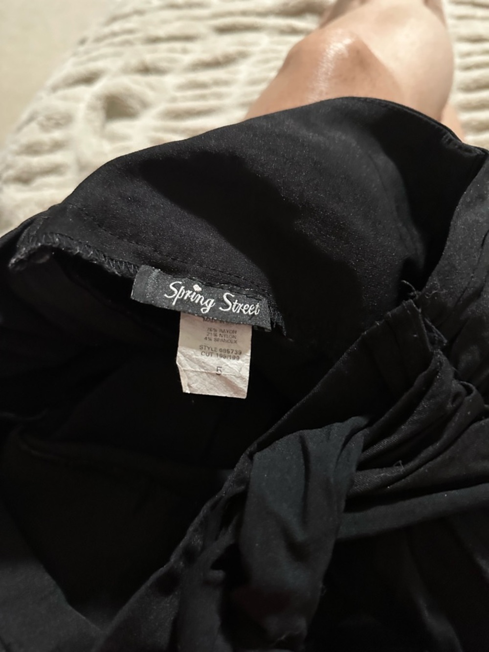 Spring Street Black skirt  Front Knot
